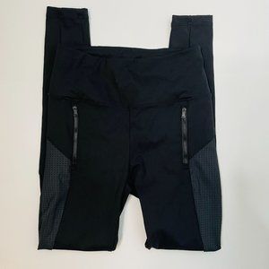 Calia by Carrie Underwood Black Leggings Womens Small Mesh Leg Zip Pockets